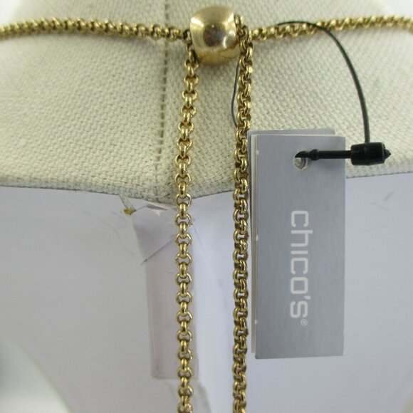 Chico's Gold Tone Adjustable Necklace Art to Wear NEW $49 - Picture 8 of 10